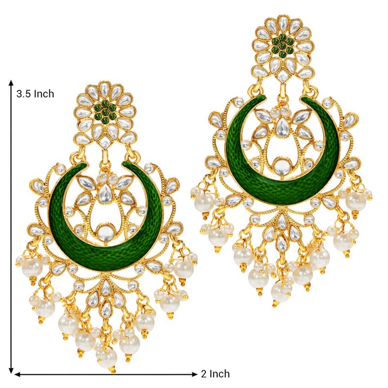 Aheli Indian Traditional Chandbali Dangle Earring Ethnic Festive Bollywood Wedding Jewelry Gift for Women - Image 4